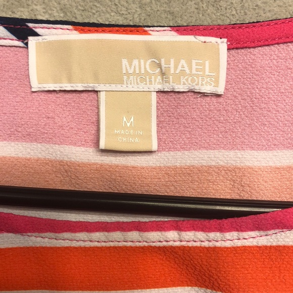 Michael Kors Electric Strip Madison Side Tie Top - Picture 3 of 4